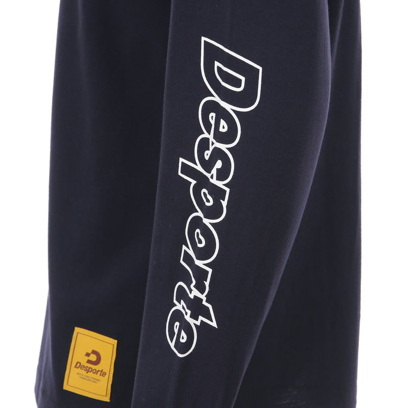 Desporte navy 100% cotton long sleeve t-shirt DSP-T47L sleeve logo