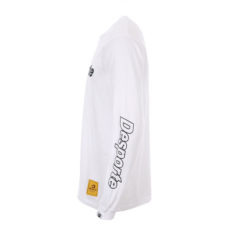 Desporte white 100% cotton long sleeve t-shirt DSP-T47L side view