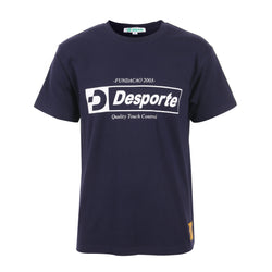 ロゴがプリントされたDesporteネイビーコットンTシャツ