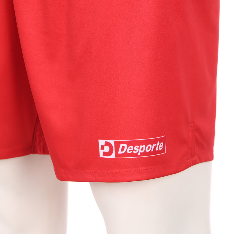 Desporte red football practice shorts with side pockets front logo