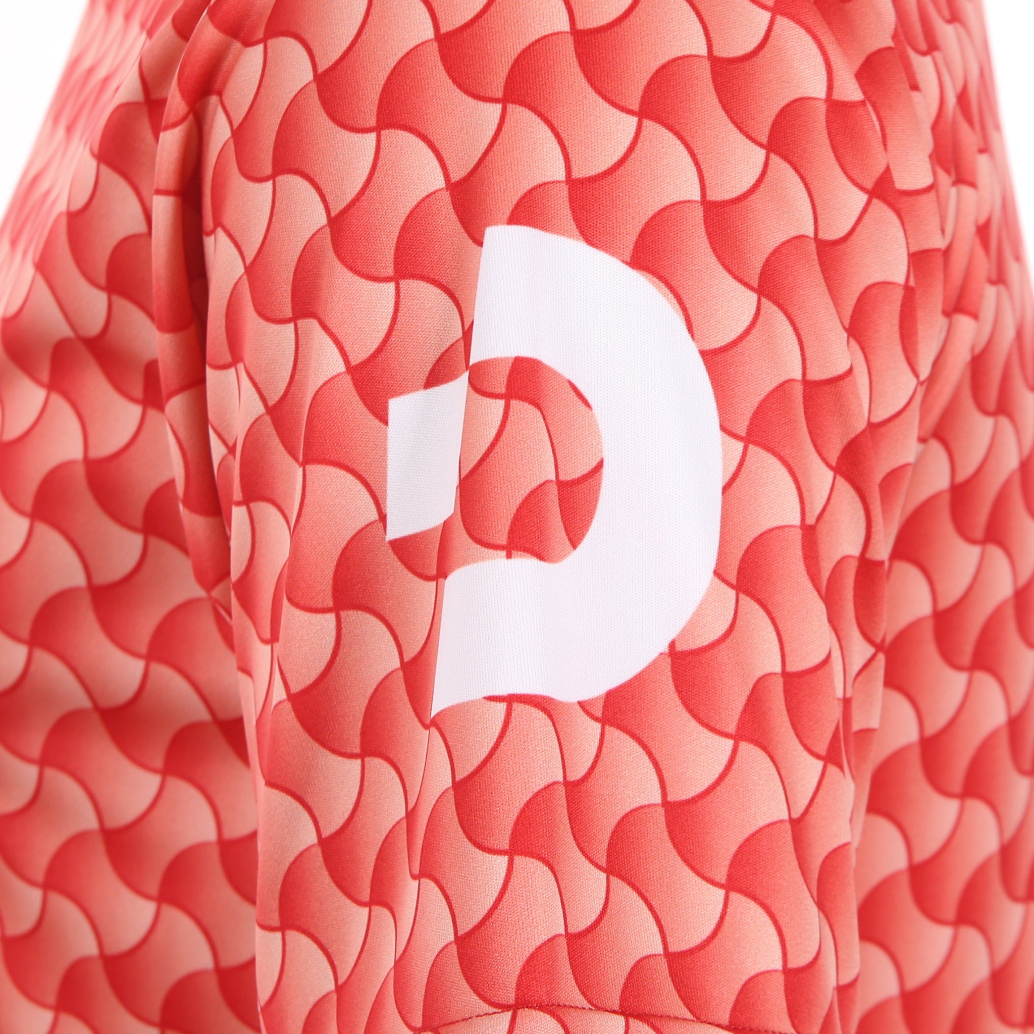 デスポルテ レッド パターン デザイン サッカー シャツ スリーブ ロゴ