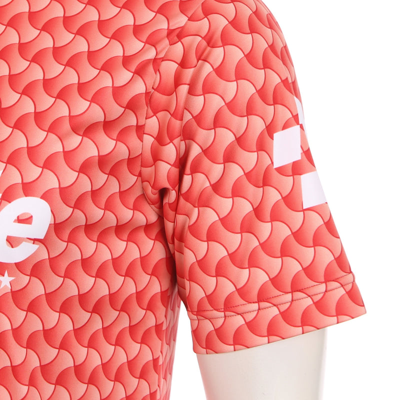 Desporte red pattern design football shirt short sleeve