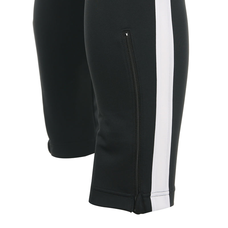 Desporte training pants black white zippered lower legs