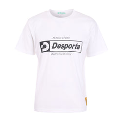 ロゴがプリントされたDesporteホワイトコットンTシャツ