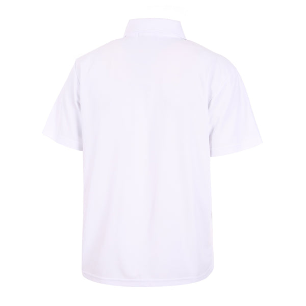 Desporte white UPF 50 dry polo shirt back view