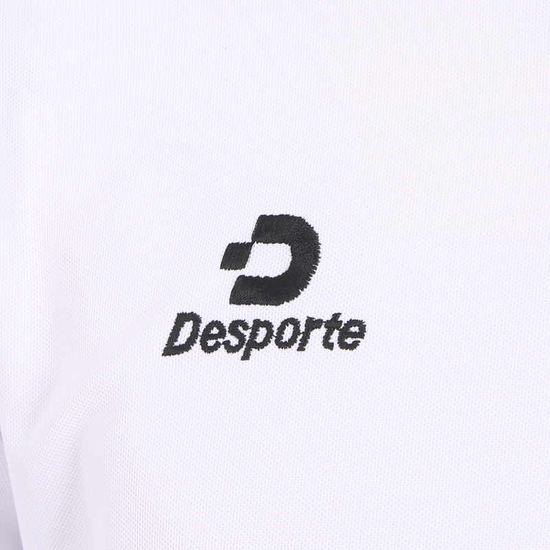 Desporte white UPF 50 dry polo shirt embroidered chest logo