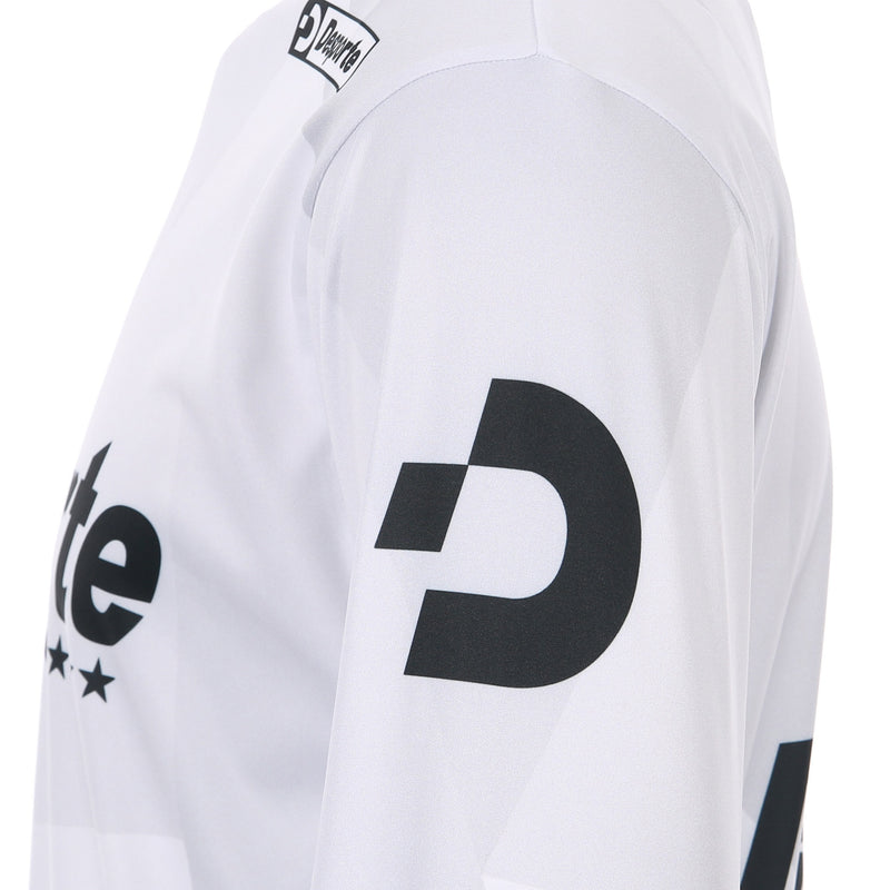Desporte white quick dry long sleeve practice shirt DSP-BPS-30L black shoulder logo