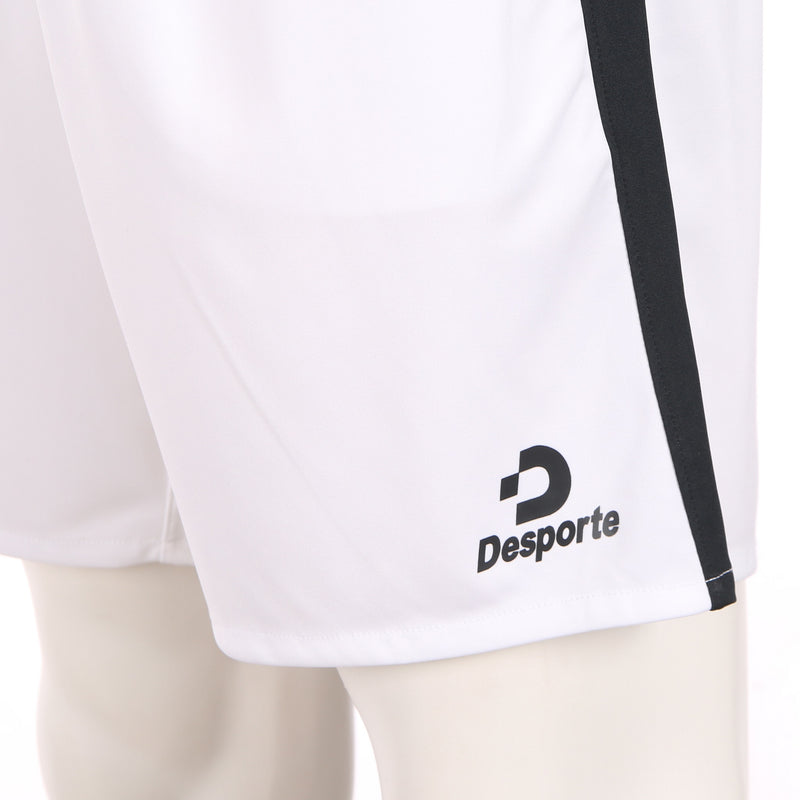 Desporte white black football practice shorts front logo