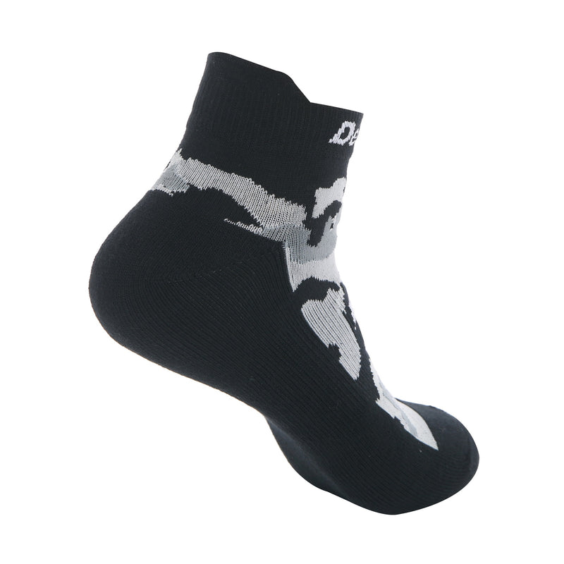 Desporte black ankle sock with camouflage logo back view