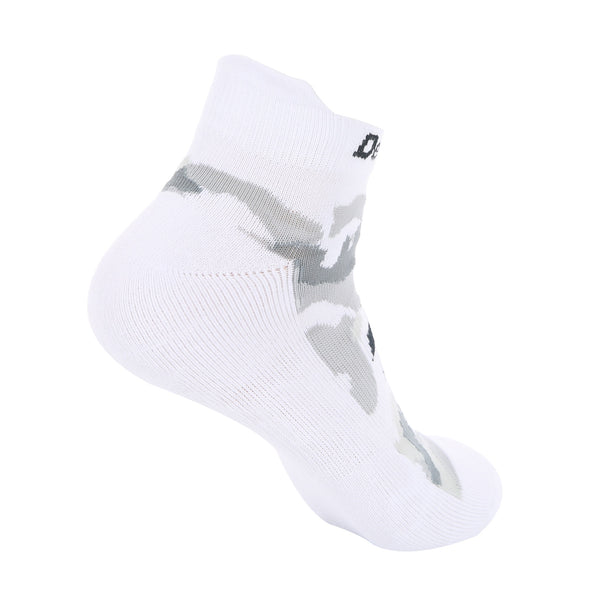 Desporte white ankle sock with camouflage logo back view